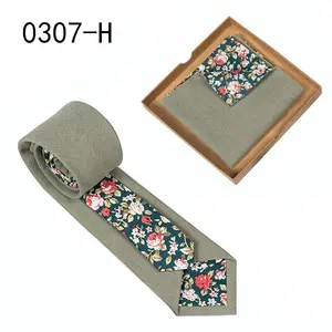 Men's Tie Floral Print Pocket Square