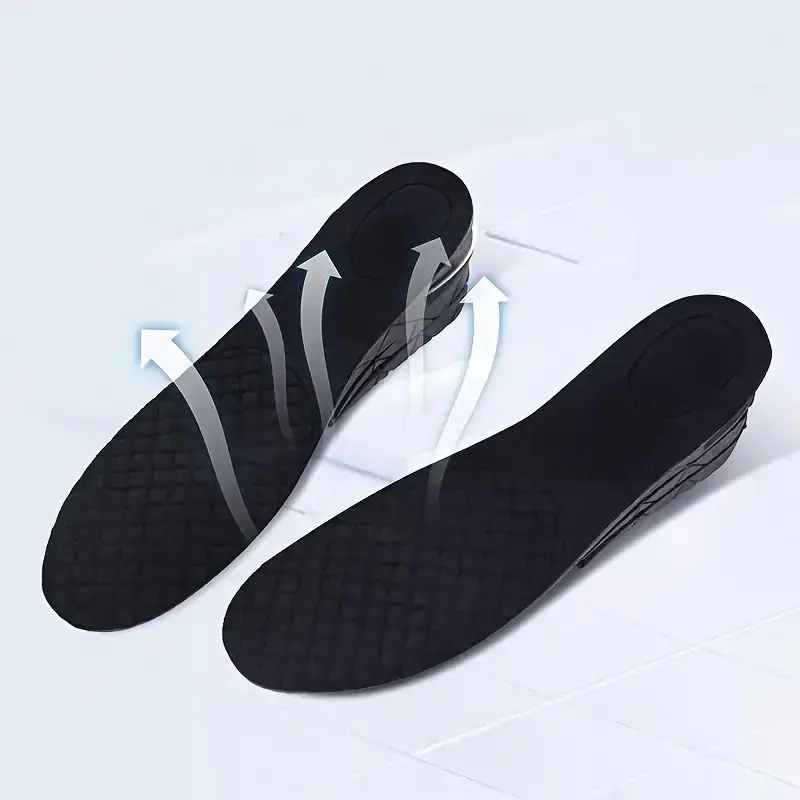 Invisible Height Increasing Insoles, Adjustable Heel Pad, Elevating Support, Sweat Absorbing Foot Pads, 1.18-3.54 Inches
