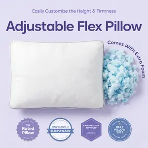 Mellow Sleep | Adjustable Pillow Shredded Memory Foam Pillow Hypoallergenic Breathable Best Pillow of 2025