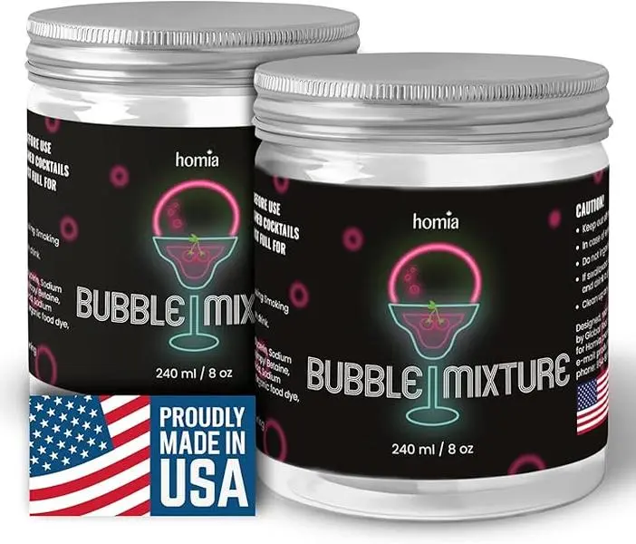 Cocktail Smoker Bubble Mixture for Smoke Infuser - (2 x 8oz), Smoker Machine and Wood Smoke Infuser Accessory - Cold Smoke for Drinks - made in USA