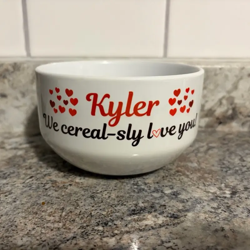 Personalized Valentine’s Day Cereal Bowl