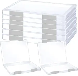 6 Pcs Clear A4 Portable File Project Case, Plastic Storage Box for 8.5" x 11" Letter Paper, Scrapbook Paper Storage Holder for Documents Magazines