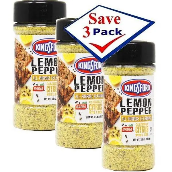 Kingsford Lemon Pepper All Purpose Seasoning Spice - 3.5 oz, Pack of 3, Versatile Flavor-Boosting Seasoning Spice Flavor for Cooking Staples