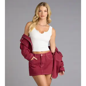 Off Duty Scoop Neck Crop Tank Top