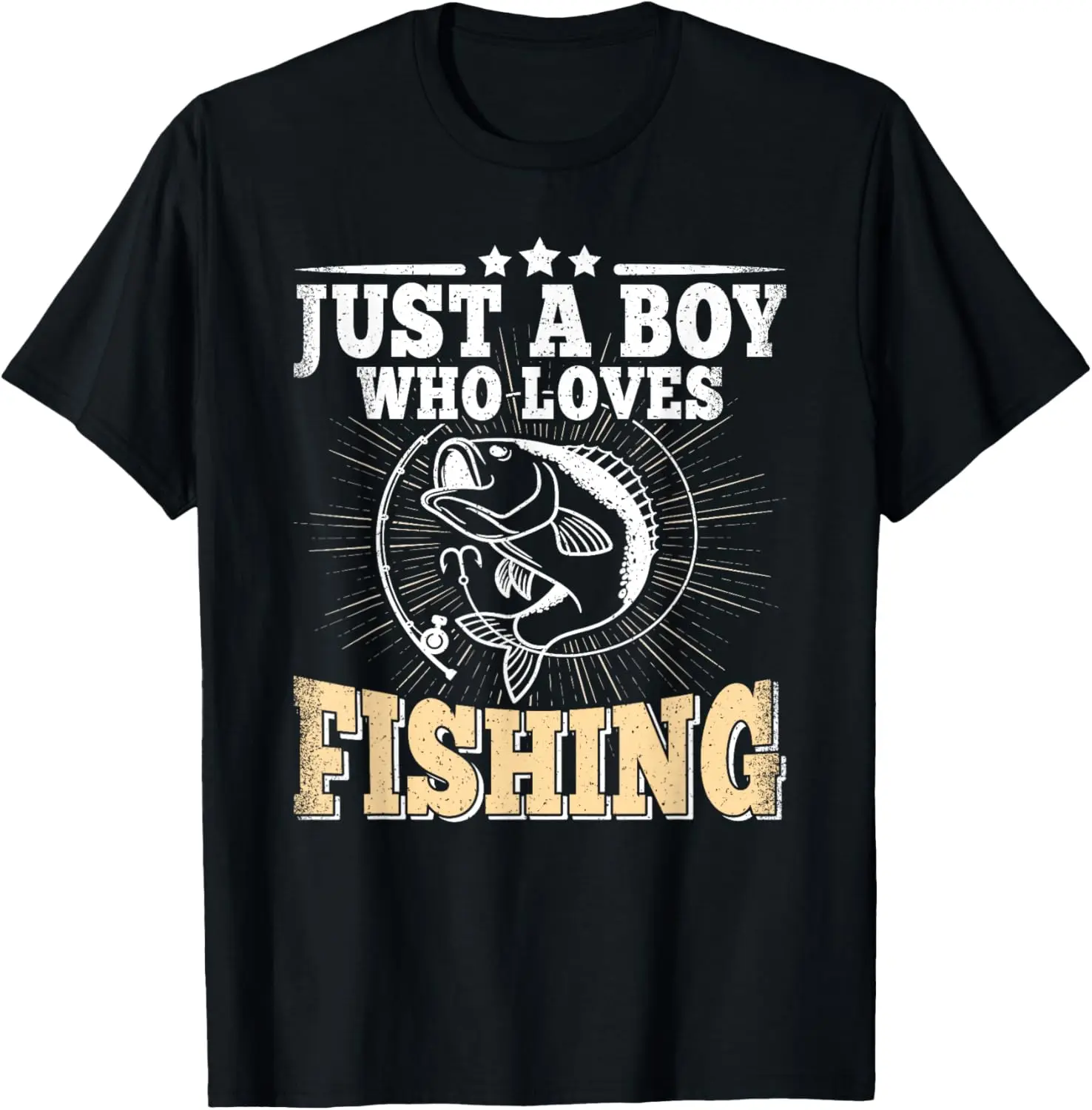 Men's Cotton Fabric Casual Round Neck Short-Sleeve T-Shirt - Streetwear Sports Top with Funny Bass Fish Graphic for Fishing Enthusiasts, Tshirt, Natural, Soft, Fashion Apparel, Shortsleeve, Menswear