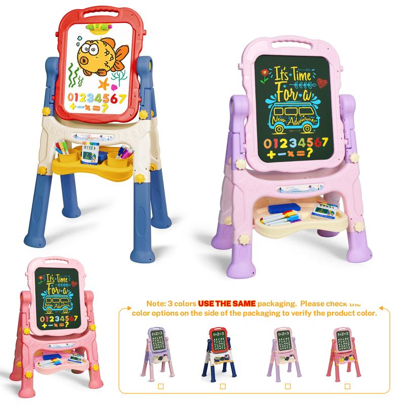 【3 COLOURS USE SAME PACKAGE】Joyooss Kids Easel, Adjustable Standing Art Easel for Toddler, Double Magnetic Drawing Board with Painting Accessories, Birthday Christmas Gift for Little Boys and Girls, Middle Size Blue