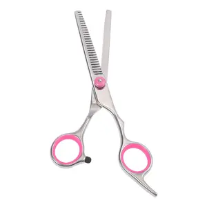 VOCOSTE Stainless Steel Upgrade Thinning Scissors for Long Short Thick Hard Soft Hair for Men Women with Pink Gasket Ring