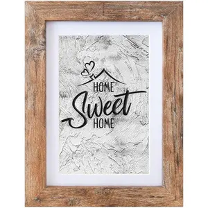 5x7 Picture Frame Can Display Photo 4x6 with Mat Wood Frame with Shatterproof Plexiglass Wall & Tabletop Display Rustic Brown