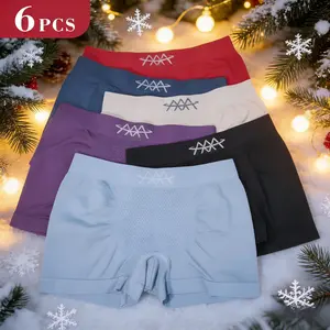 6-Pack Men's Solid Color Underwear Annual Stock-Up Set Breathable Boxer Briefs Moisture-Wicking Lightweight for All-Day Comfort Plain,The size runs small, so we recommend ordering one size up.