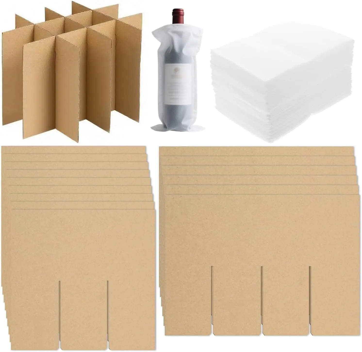 3-Pack Glassware Protection Set，Glassware Dish Packing Boxes Corrugated Dividers & 36 Foam Sleeves for 16x12x12 Moving Boxes (Box Not Included)