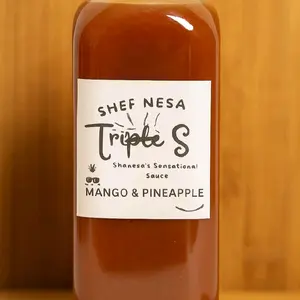Triple S Mango Pineapple Flavor Pack. 16 oz bottle Sauce & 4 oz bottle Seasoning.