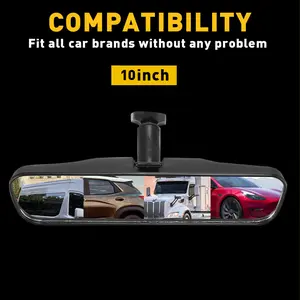 AUTOONE Universal 10" Panoramic Rear View Mirror, Anti-Fall Design, Easy Install for Car/SUV/Truck, Clear HD