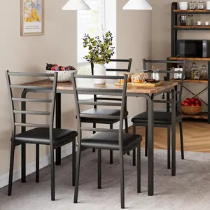 GARVEE Dining Table Set for 4, Kitchen Table and Chairs for 4, 5 Piece Dining Table Set, Modern Dining Room Table Set, Dinner Table Set for 4, Rectangular Dinette Set Furniture for Small Space, Apartment