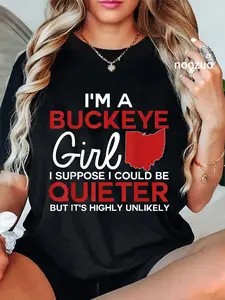 100% Cotton Unisex Im A Buckeye Girl Shirt Ohio State For Women T-Shirt T-Shirt
