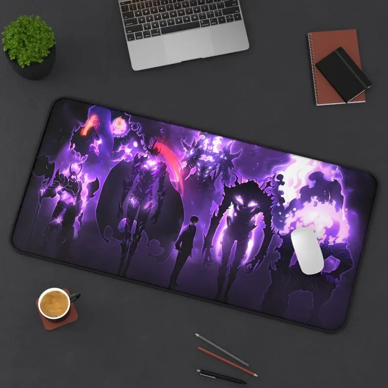 Solo Leveling Desk Mat | Anime Gaming Pad | Sung Jin-Woo Mousepad | Large PC Mat | Non-Slip | Durable | Gamer Gift | Anime Art