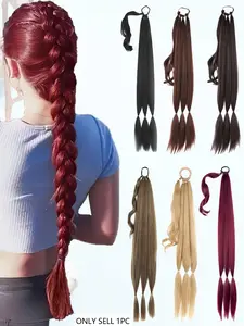 30 Inch Long Ponytail  Extension with Elastic Tie, Synthetic Hairpiece for Women, Weddings, Parties & Daily Use