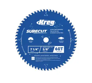 Kreg SureCut 7-1/4 Inch 60-Tooth Ultra Fine Finishing Blade