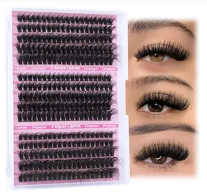 Volume Lash Extension Mink Thick Cluster Eyelash Extensions 10-18mm Lash Clusters Individual Lash Extensions DIY Clusters Lashes Extension at Home by Focipeysa (300pcs-70P+80P+90P 10-18mm)