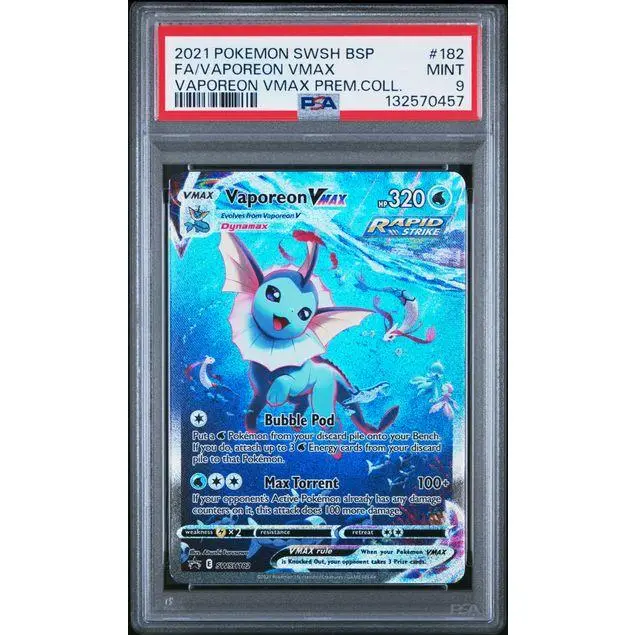 Vaporeon Vmax Vaporeon Vmax Premium Collection #182 - [Graded PSA 9] Swsh Black Star Promo (Copy)