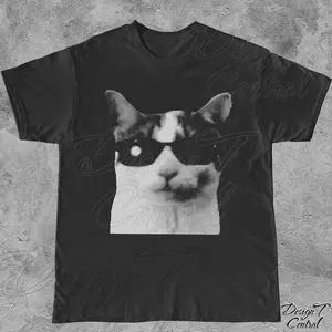Sunglasses Cat Graphic TShirt, Funny Cat Shirt, Black Shirt Cat Funny, Cool Cat Shirt, Kitten, Cat, Unique Cat, Unisex Mens Womens Aesthetic