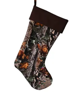 North American Wildlife - Bear - Camouflage Quilted Christmas Stocking