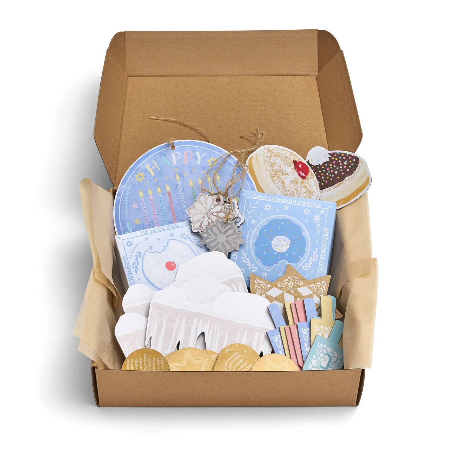 Make It Festive - Hanukkah Decor Kit with Colorful Star of David Ornaments & Happy Hanukkah Sign for Imaginative Play and Cultural Understanding