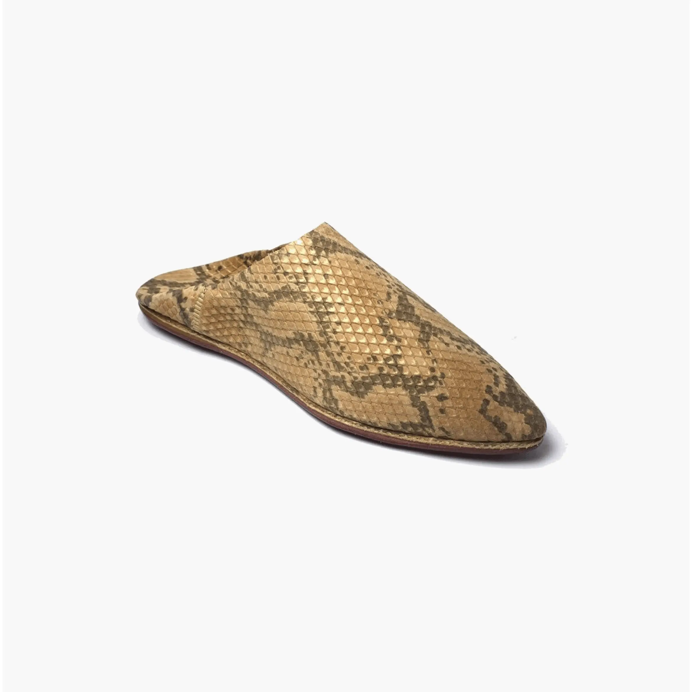 Handmade Orange Leather Moroccan Belgha Slippers - Organic Leather