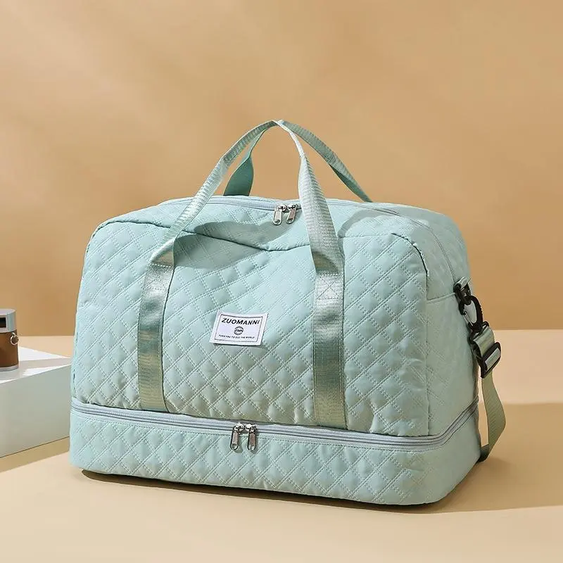 Women's Unisex Pet Travel Duffel Bag - Carry-On Personal Item Travel Bag with Zipper Shoe Compartment, Wet Pouch, Toiletry Pouch for Gym, Short Trips