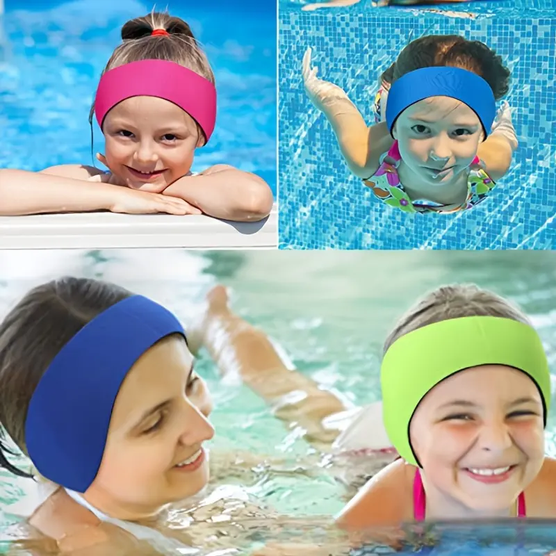 Set of 4 Swimming Headbands Made of Waterproof Neoprene Material, Designed to Prevent Water from Entering The Ears, Suitable for Swimming Lessons And Water Sports