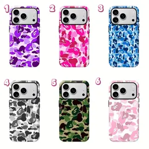 Bape Protective Camo Streetwear Phone CaseSuitable for iPhone 17/16/15/14/13/12/11 ProMax/Plus and Samsung Galaxy S23FE/22/23Impact Resistant Hard Case with ImpactDispersion Technology & Flexible Rubber LinerGlossy Finish UV Protected 2-Piece Design