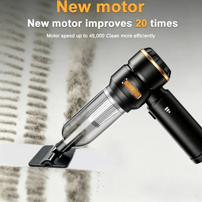 Compact Handheld 2-in-1 Vacuum, Cordless Rechargeable Mini Cleaner for Auto & Household Use