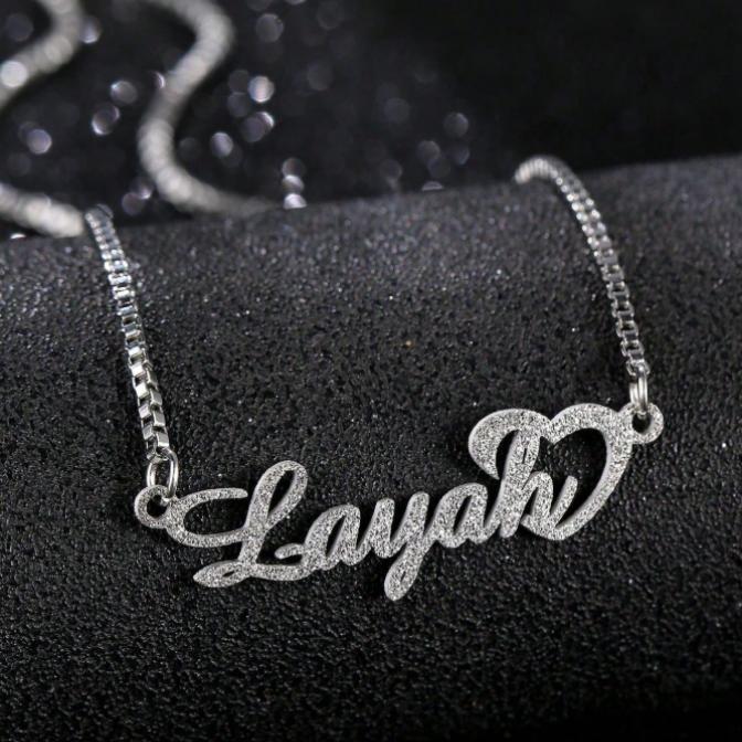 Personalized Name Necklace For Women – Custom Stainless Steel Heart Letter Pendant Minimalist Gift