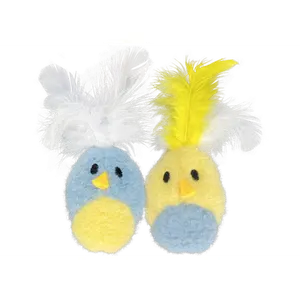Multipet Feather Bird w/ Catnip - Assorted Colors 2pk