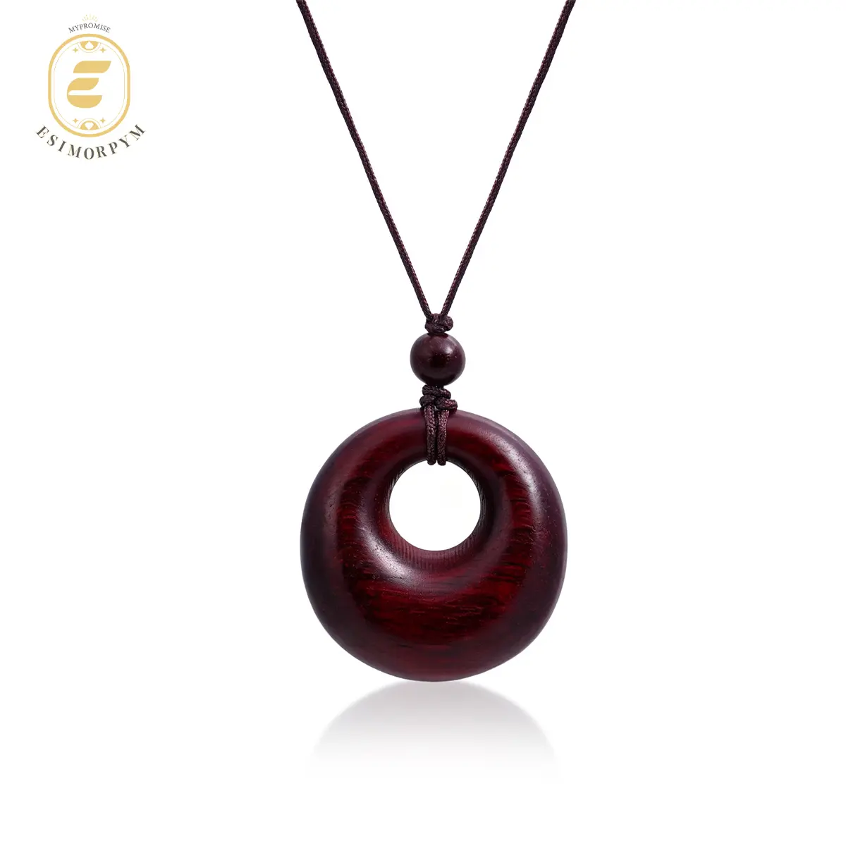 Nature Pulse Wood Pendant Necklace Series Aesthetic Red Sandalwood Ebony Necklace Collection Wedding Engagement Anniversary Valentine's Day Birthday Gift Daily Wear