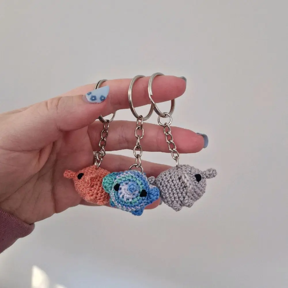 Microcrochet elephant keyring crochet amigurumi - handmade, multiple colour options
