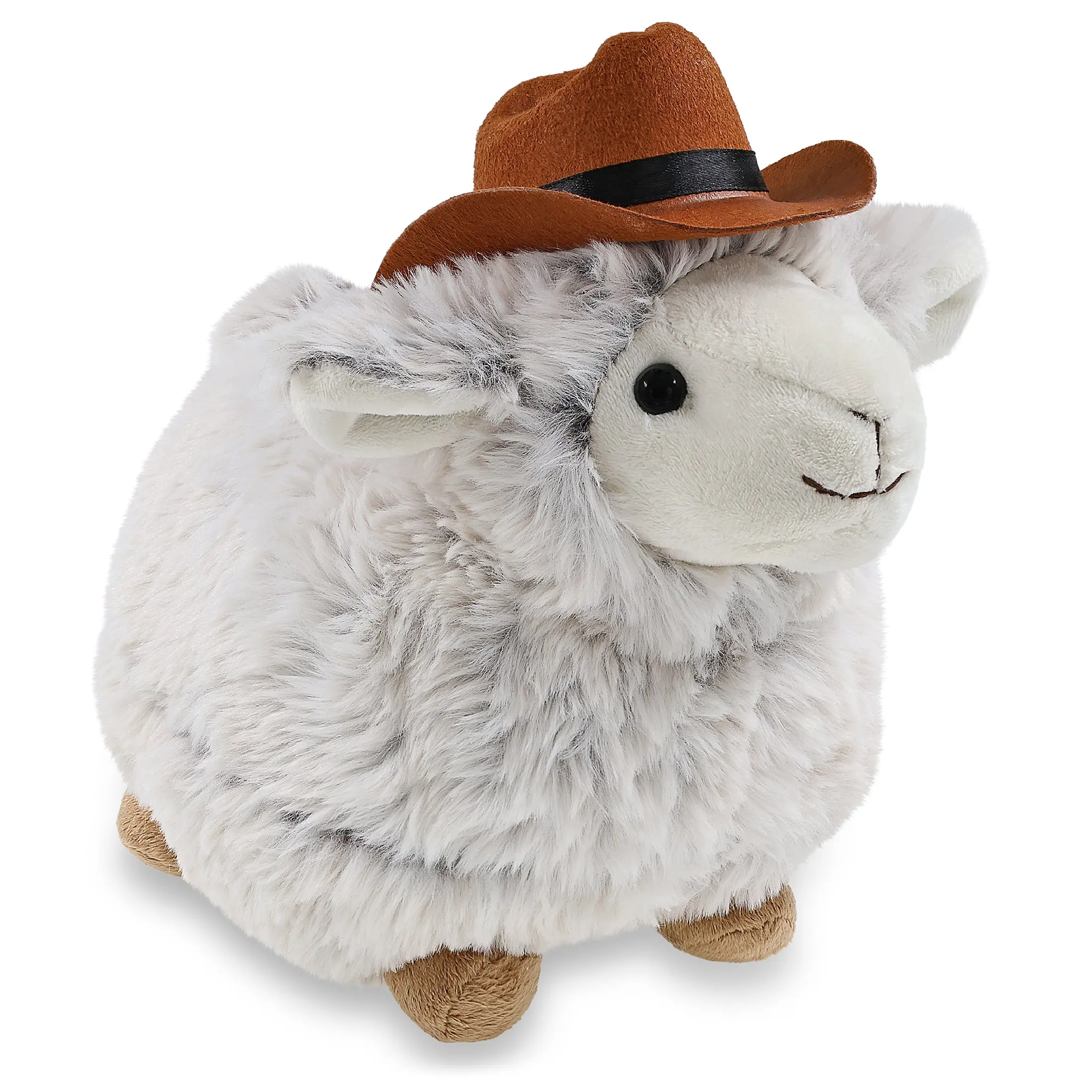 DOLLIBU Customizable Super Soft Plush Sheep Stuffed Toy - Western Cowboy Dress-Up Themed, Unisex for Cowboy Lovers, Name Imprint Feature, Includes Tissue Paper