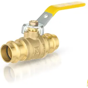1-Pack  Copper Press Ball Valve, 3/4" x 3/4" Copper Press Shut Off Valve, 1/4 Turn Brass Full Port Water Stop with O-Rings(VALVE243)