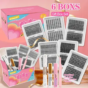 Multiple Styles Eyelash Clusters Set, Incremental Lash Extensions, DIY at Home, Includes Adhesive & Sealer, 12-16mm