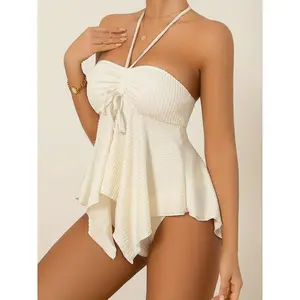 Solid Color Bikini Two-Piece Swimsuit