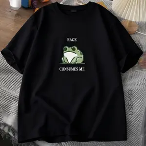 Rage Consumes Me Frog Vintage T Shirt Men Women Tee Nature Lover Silly Frog Retro T-Shirt Mens Clothing Cotton Short Sleeve Top