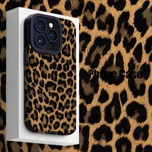 Leopard Print Phone Case, Creative Faux Leather Design, Anti-Dirt and Anti-Drop, Fashionable for iPhone 17, 16, 15, 14, 13, 12, 11, X, XS, 7, 8