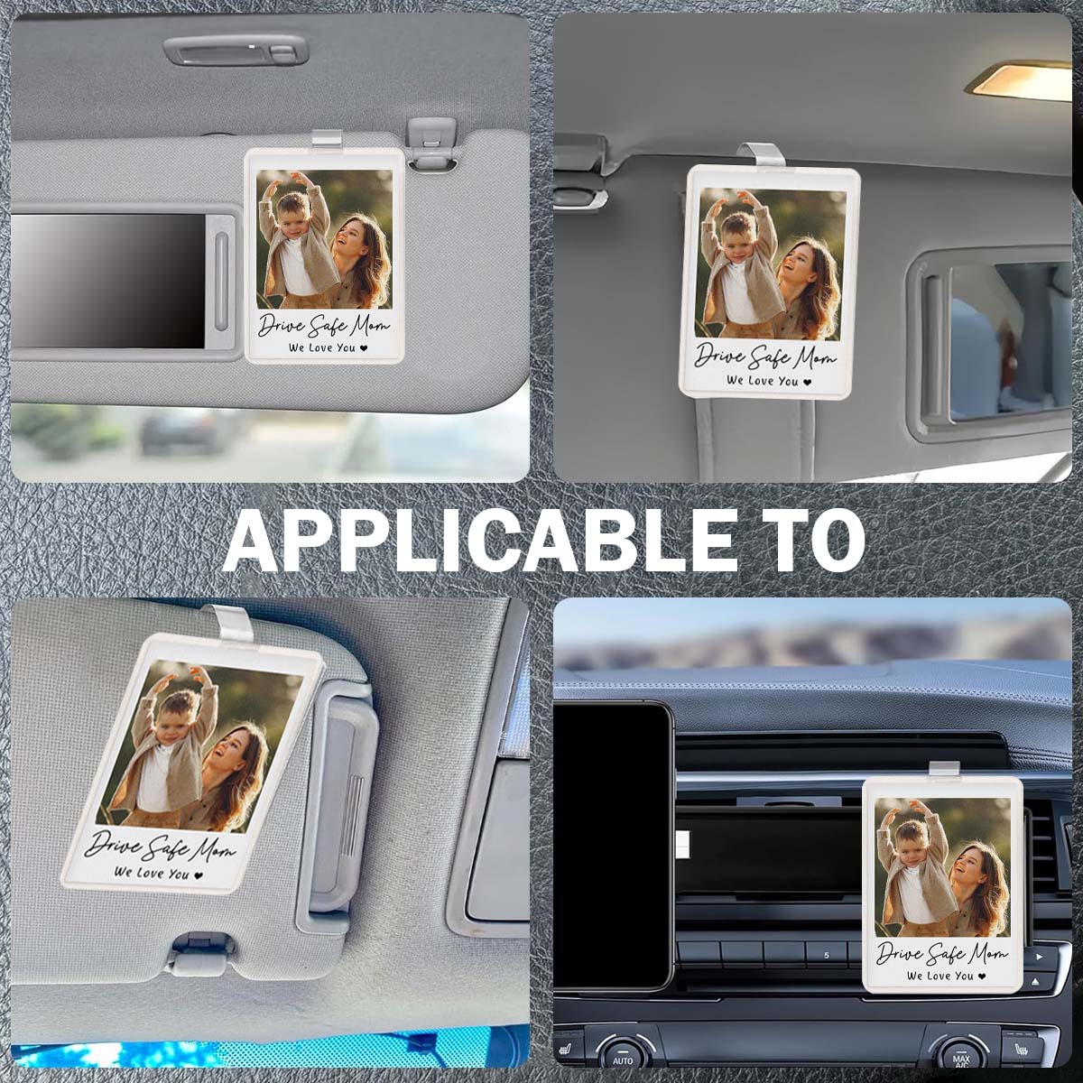 2Pcs Car Picture Holder for Car Sun Visor, Wallet Size Mini Picture Frame for Polaroid Go and Instax Mini, Horizontal & Vertical Display Car Decor, Personalized Gifts for Boyfriend Girlfriend Birthday Solar Powered Bluetooth Dome mini steering wheels