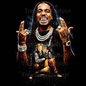 12 inch Hip Hop Half Tone DTF Heat Transfer Design for Clothing T-shirts Jackets Bags Pillowcases Easy to Use Ironing Pattern