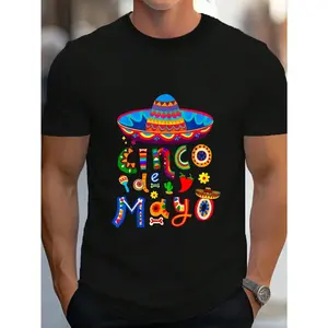 100% Cotton Cinco De Mayo Mexican Fiesta 5 De MayoT-Shirt Women's Men's Graphic Tee Crew Neck summer vacation Tops