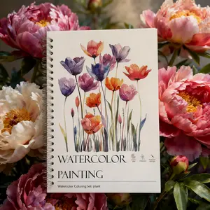INSION Floral Watercolor Workbook for Beginners - 12 Elegant Flower Illustrations with Step-by-Step Instructions - Lay-Flat Pages for Coloring Painting - Ideal Gift for Birthdays Holidays Mother’s Day Christmas