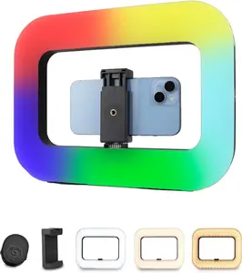 Smartphone Video Rig with RGB Light, Phone Stabilizer + 36 Special Effects, Handheld LED Ring Selfie Light with Built-in 8000mAh  for Camera, Smartphone, YouTube,  Video Recording, Makeup