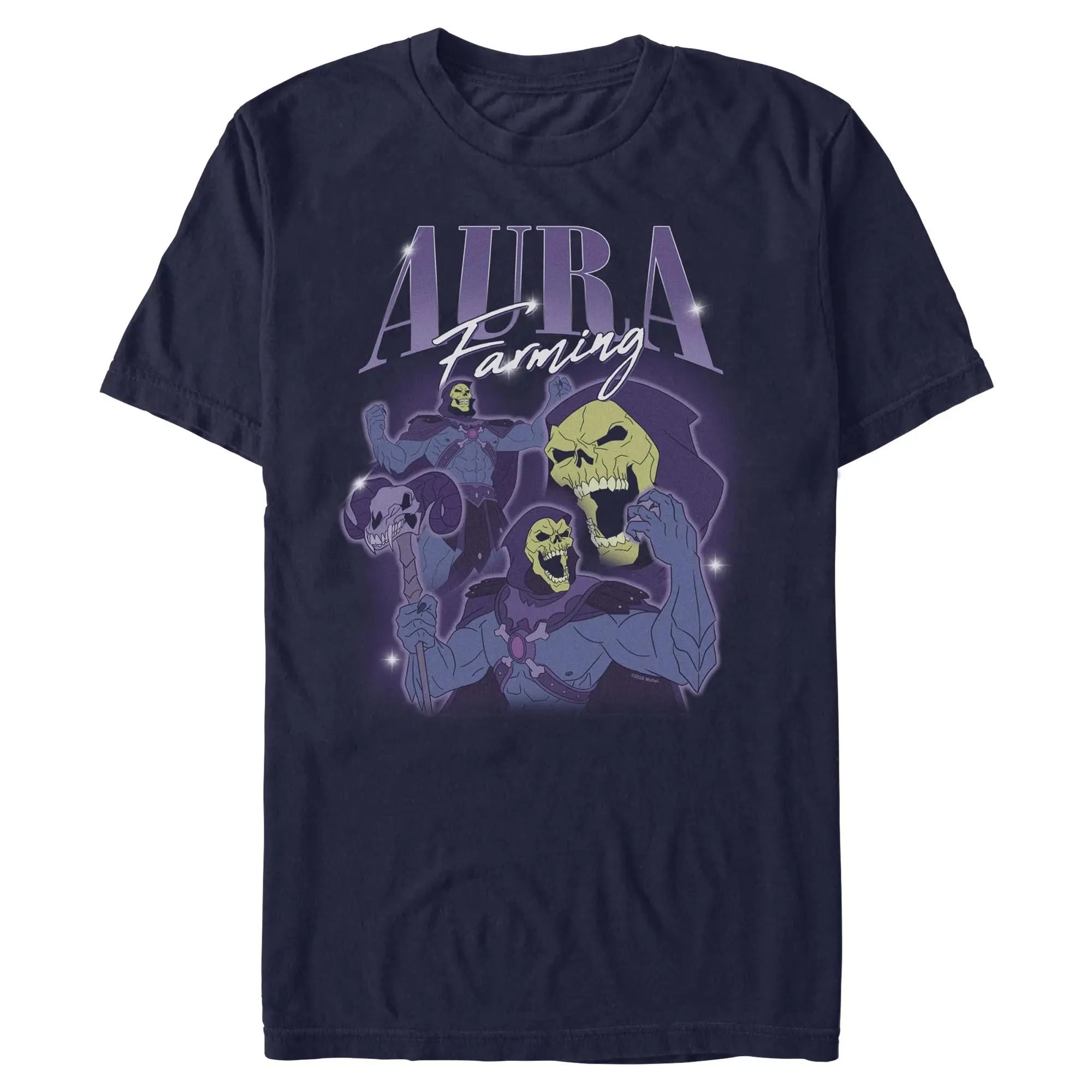 Men's Stylish Short-Sleeve Masters of the Universe Skeletor Aura Farming T-Shirt, Casual Top Tee, Shortsleeve, Round Neck