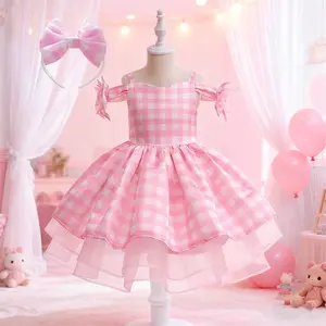 5565 Maxi Floral Character Dress For Kids Girls Dresses Dress Kids Infant Kids Wear Set Dress+Headband 2PCS