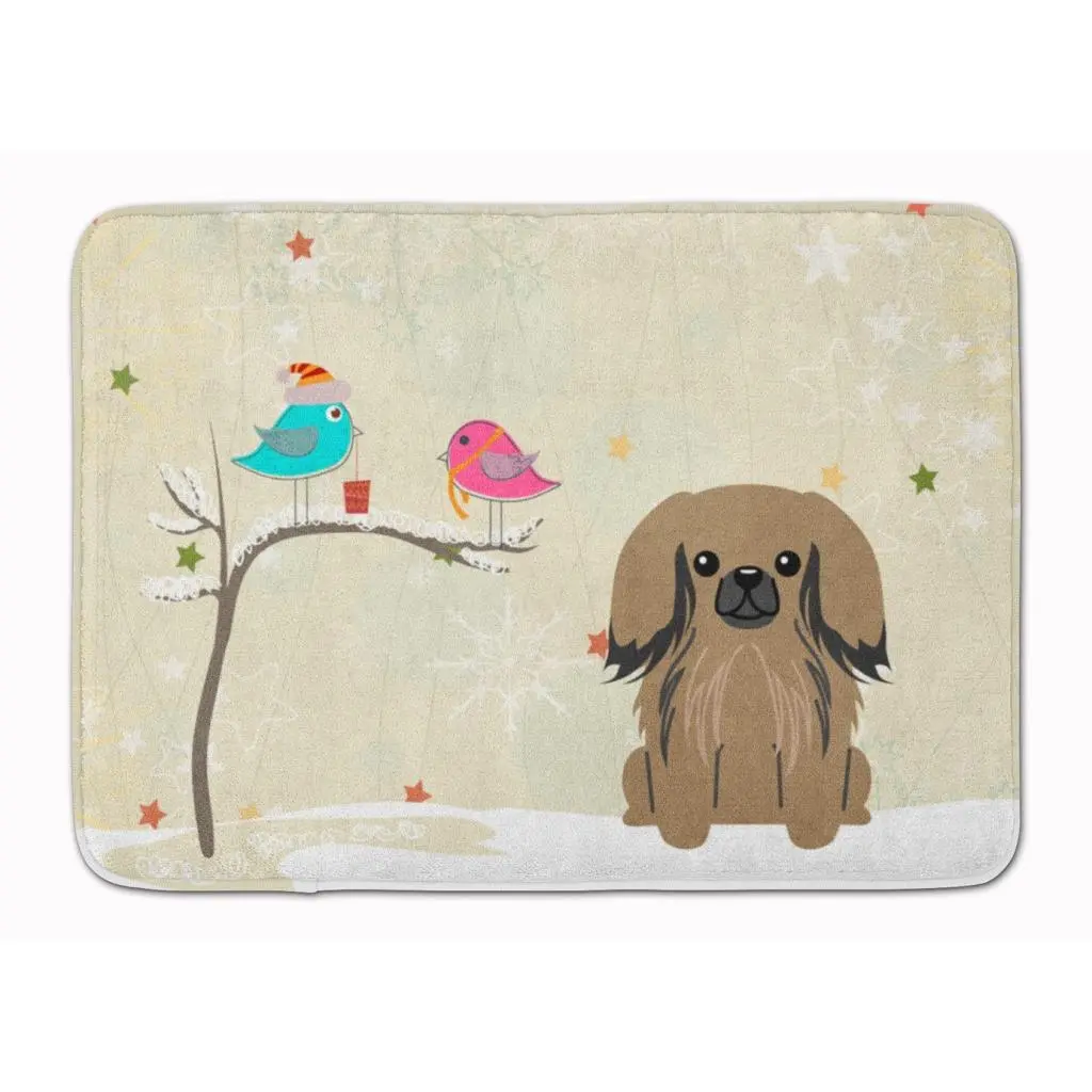 Pekingnese Tan Full-Cushion Memory Foam Mat, Christmas Decor Gift, Machine-Washable Household Textile Rug