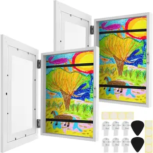2 count  Artwork Frame Changeable 8.5x11 Letter Size Display with Mat  Art Frame Front Opening Artwork Frames for  Art Decorative Art Frames for  Art Holds 50-100 Works of Art for ,White